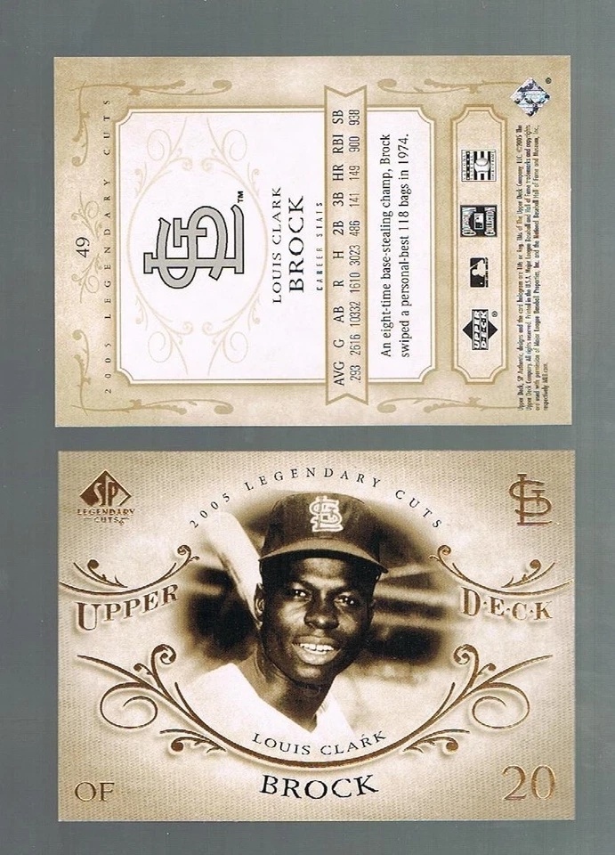 2005 Upper Deck UD SP Legendary Cuts LOUIS LOU BROCK #49 Cardinals HOF Legend - Image 1 of 1