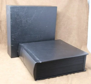 Professional 12.5x12.5x4 Black Leather Wedding Photo Album 25 pages Holds 50 pag - Picture 1 of 11