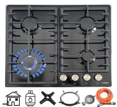 Phoenix PE-603T gas hob 4 burner gas cooker built - in stove enamelled + propane set - Image 1 of 4