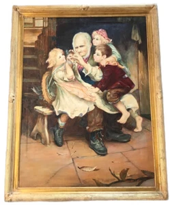 Arthur John Esley,OIL PAINTING OF “GRANDFATHERS FAVORITES” SIGNED BY GEORGE T. - Picture 1 of 11