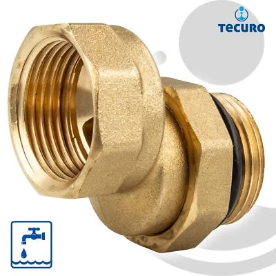 tecuro offset nipple 15-25 mm, IG x AG 1 inch, brass bare CW617N - Image 1 of 4