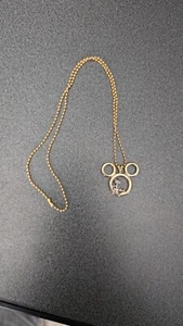 DISNEY MICKEY MOUSE EARS SILVER AND GOLD TONED NECKLACE 1990'S - Picture 1 of 3