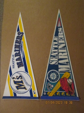 MLB Seattle Mariners Vintage Circa 1980's & 1990's Team Logo Baseball Pennants Cover