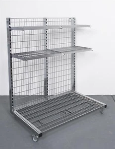 2x Verkaufsregal Rollregal Kioskregal Obstregal Gemüseregal rollbar Metalregal - Bild 1 von 14