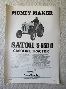 1970 Print AD Satoh S-650G Gasoline Tractor 11X8" - Picture 1 of 1