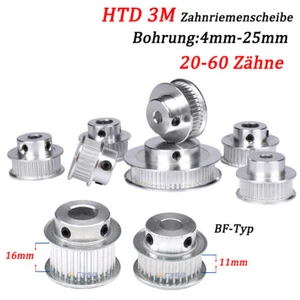 HTD 3M Zahnriemenscheibe mit Schritt 20-60Z, 4-25mm Bohrung, für 10/15mm Breite - Picture 1 of 8