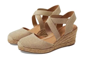 Easy Spirit Women's Meza Casual Strappy Espadrille Wedges Sandals, Tan Size 7W - Picture 1 of 3