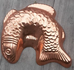 Revere Ware Copper Mold Fish Vintage Kitchen Decoration Korea 8.5" x 1.5" x 9" - Picture 1 of 12