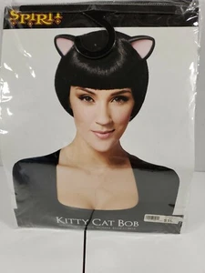 NOS Kitty Cat Bob Halloween Cosplay Wig Black Washable By Spirit Halloween - Picture 1 of 2