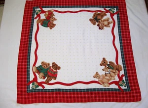 DAMEN WEIHNACHTEN URLAUB SCHAL MIT TEDDYBÄREN - 34" MAL 34" - Bild 1 von 6