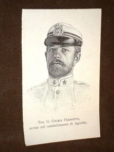 Guerra in Africa nel 1894 Tenente G. Colmia Peassotto Ucciso Battaglia Agordat - Imagen 1 de 1
