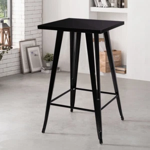 Industrial Black Metal Tall Bar Table Kitchen Dining Pub Bistro Cafe Steel Heavy - Picture 1 of 8