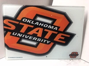 NCAA OKLAHOMA STATE COWBOYS, TEMPERED GLASS CUTTING BOARD WITH TAGS NO BOX 8x11 - Picture 1 of 5