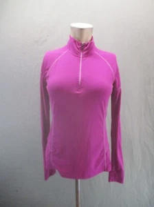 REI Size S Womens Pink 1/2 Zip Stand Collar Athletic Training Slim Pullover 817 - Picture 1 of 8