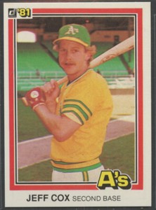 1981 Donruss #230 Jeff Cox Oakland Athletics