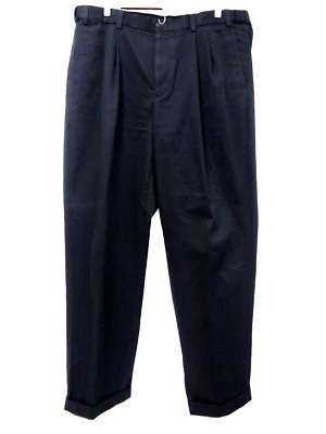 Eddie Bauer Mens Dress Pants 38T Tall Wrinkle-Free Relaxed Navy Blue Pleated - Image 1 of 4
