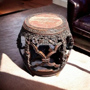 Chinese Hongmu Barrel Form Drum Stool  Garden Seat 19th Century - Picture 1 of 18