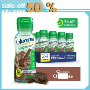 Glucerna Hunger Smart Shake, Diabetic Drink, Blood Sugar Management, 24 Count