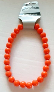 Halskette orange, 28 Perlen, Kunststoff, mit Gummizug - Bild 1 von 1