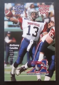 2001 Montreal Alouettes CFL Media Guide - Picture 1 of 10