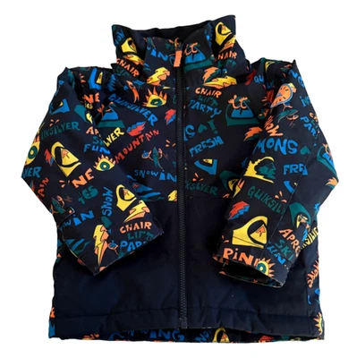 Casaco de neve Quicksliver masculino tamanho 2 Dryflight 10k estampa grafite neon - Imagem 1 de 4