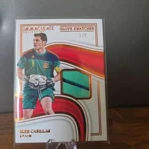 Spain Iker Casillas MATCH WORN GLOVE PATCH 2/8 - 2023/24 PANINI IMMACULATE - Picture 1 of 2