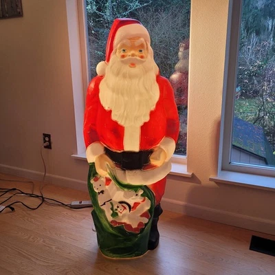 Vintage Empire Blow Mold Santa Claus 46" Christmas Decoration Light Up Outdoor - Image 1 of 4