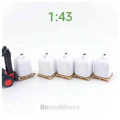 Lot 5 Palettes Big Bags, Modélisme Chantier Chargement Camion Transport Maquette - Imagen 1 de 2