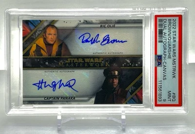 2022 Topps Star Wars Masterwork Dual Autograph Ralph Brown Hugh Quarshie PSA 9 - Image 1 of 2