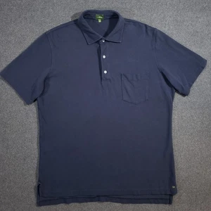 Sid Mashburn Polo Shirt Men XL Navy Blue Collared Short Sleeve Cotton Knit - Picture 1 of 7