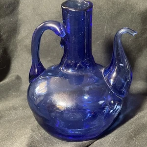 Schwer zu finden Vintage kobaltblauer Glaskrug mit Henkel - Bild 1 von 8