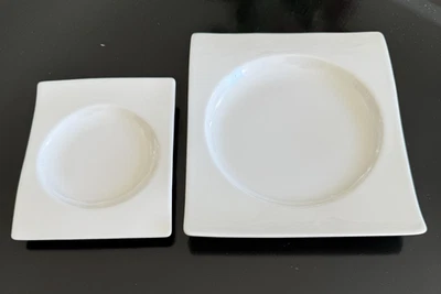 Villeroy & Boch New Wave Rectangular Plate Set White Germany - Image 1 of 4