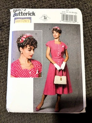 Butterick 6672 Making History Costume and Hat, Retro 1950s Size 14-22 - UNCUT - Image 1 of 3