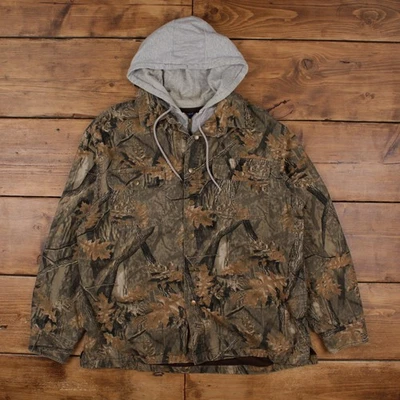 Vintage Puritan Outdoor Jacket L Fleece Lined Real Tree Camouflage Green - Imagem 1 de 4