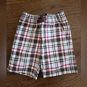 GYMBOREE Boys 18/24M Brown/Red Plaid Pull-on Shorts - Picture 1 of 8