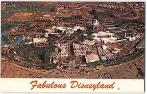 Postal vintage de Anaheim, California DISNEYLAND parque de atracciones vista aérea años 50 - Imagen 1 de 2