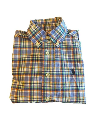 Polo Ralph Lauren Niño Pequeño A Cuadros Abotonados Azul Talla 4T Foto 1 de 4