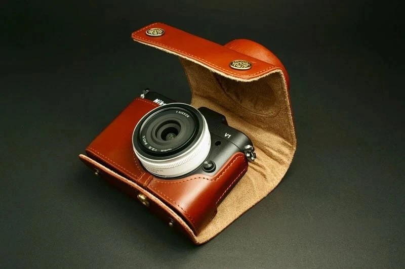 Handmade Vintage Full Real Leather Camera Case for Nikon V1(For 10mm/f2.8 Lens) - Image 1 of 1
