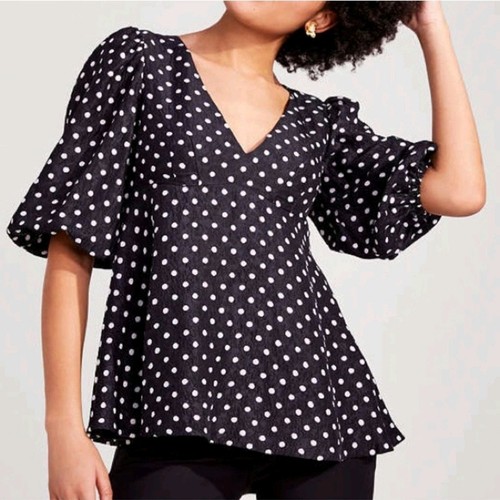 Top Cloque Kate Spade Harmony Dot taglia 00 nuovo senza etichetta