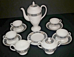 Wedgwood Bone China Asia Set 1 Cafetera Azúcar Crema 4 Tazas Platillos 4 Postres - Imagen 1 de 23
