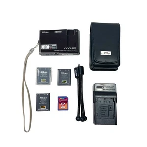 NIKON Coolpix S60 Digital Camera Touchscreen Tested 3 Batteries/Charger/Case/SD - Picture 1 of 8