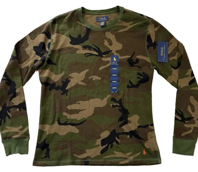 Polo Ralph Lauren Poni Camuflado Manga Larga Prendas para Dormir Ejército Militar Camiseta Camiseta M Foto 1 de 4