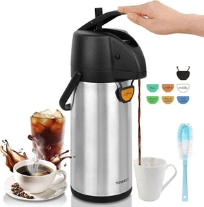 Airpot Kaffeespender Thermo mit Pumpe, 3L/102 Oz Isoliert Edelstahl... - Bild 1 von 8