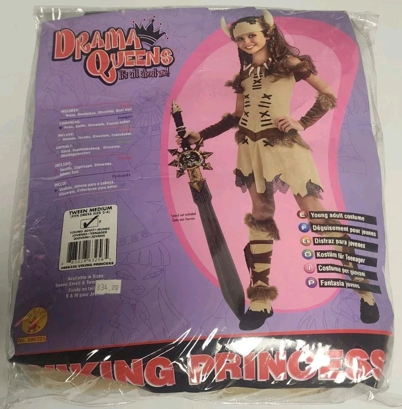 Fantasia Rubies Drama Rainhas Princesa Viking Meninas Tween Média (2-4) B0475 - Imagem 1 de 4