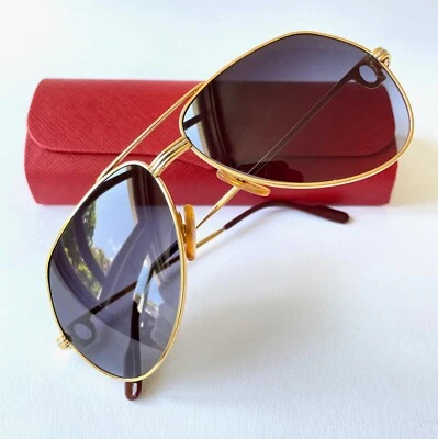 vintage CARTIER VENDOME Louis LC sunglasses 22K gold MEDIUM 59*14 new lenses 3 - Bild 1 von 4
