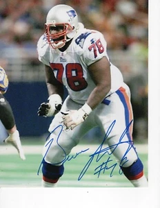 NEW ENGLAND PATRIOTS BRUCE ARMSTRONG SIGNIERT ON THE LINE 8X10 - Bild 1 von 1
