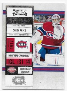 10/11 PLAYOFF CONTENDERS BASE Hockey (#1-100) U-Pick From List