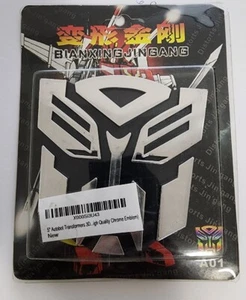 EMBLEMA DE LOGOTIPO GRANDE TRANSFORMADOR AUTOBOTS CROMO 5" PULGADAS 3D (PARTE A01) JINJANG - Imagen 1 de 3