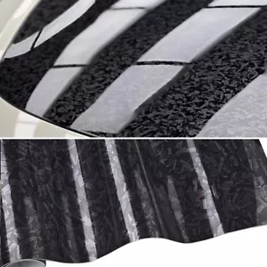 Black Forged Carbon Pattern PVC Wrap Vinyl Car Body Air Release Film Sheet DIY - Picture 1 of 16
