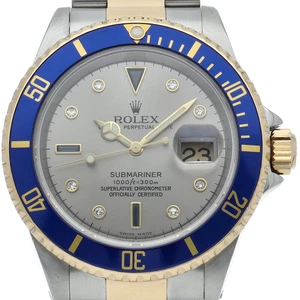 ROLEX Submariner Date Blue 8P Diamond 3P Sapphire 16613SG(U) K18YG/Stainless... - Picture 1 of 6
